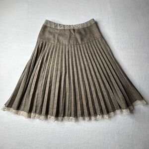 Good Clothes Collection VINTAGE Women's Size6 Pleated Knit Midi Skirt Lace Trim